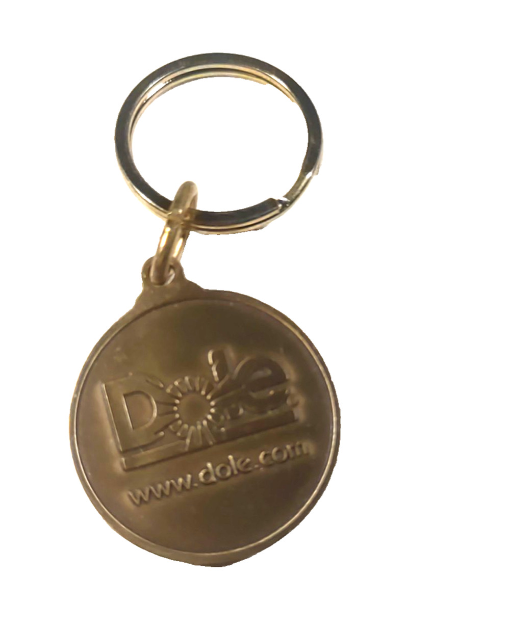 Dole Copper Tone Keychain Pineapple Banana